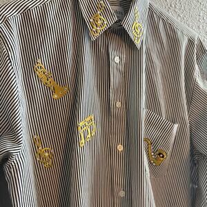 Las Olas Womens Button Down Instrument Bejeweled Button Down Size Medium